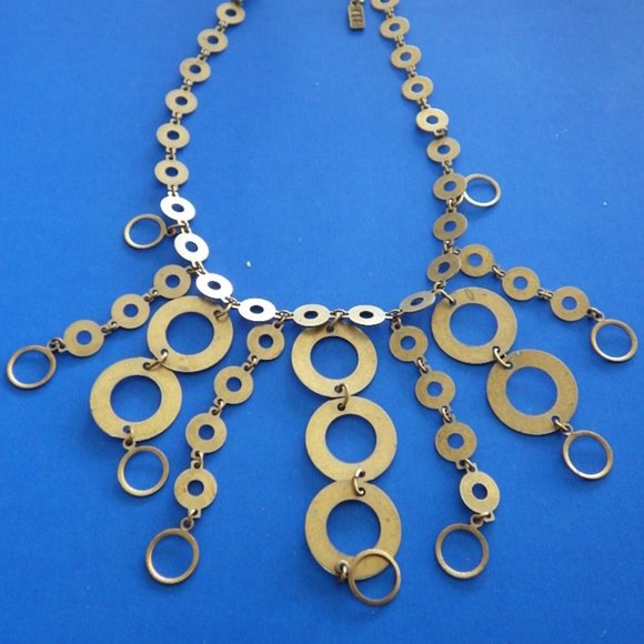 Mixed Metal Circles Necklace KIEN - Picture 1 of 3